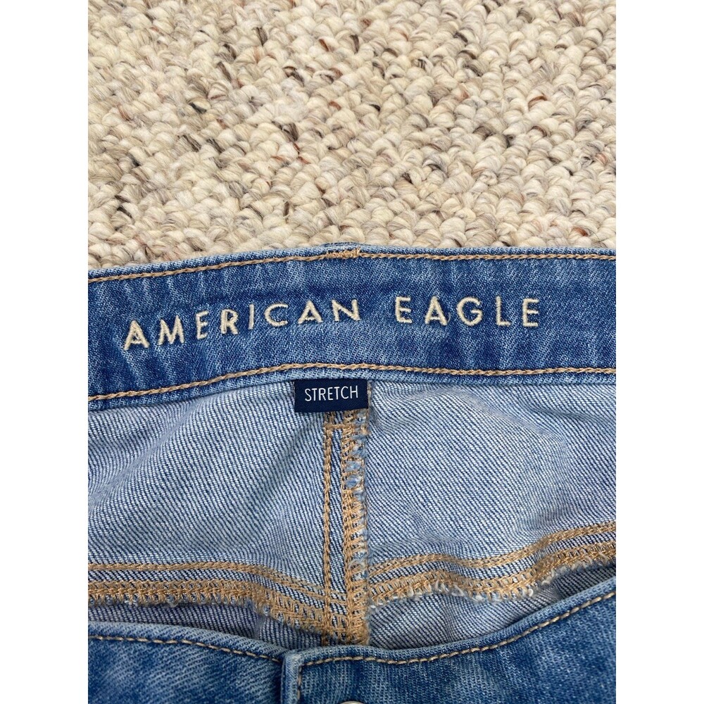 American Eagle Stretch Super High-Rise Baggy Wide Leg Ankle Jeans Size 16R - Picture 7 of 9
